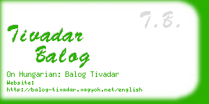 tivadar balog business card